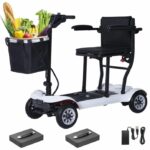 white wheelchair with basket Mobility Scooter EY985 (White)