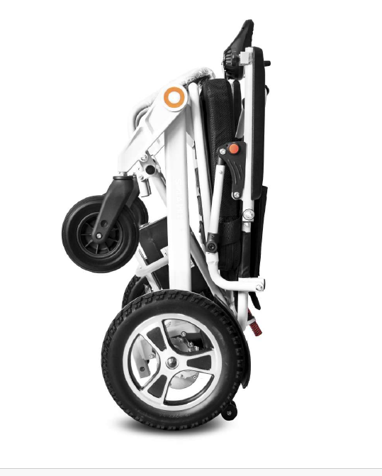 white Wheelchair fold pic Ultra‑Light Electric Wheelchair – with wider seat